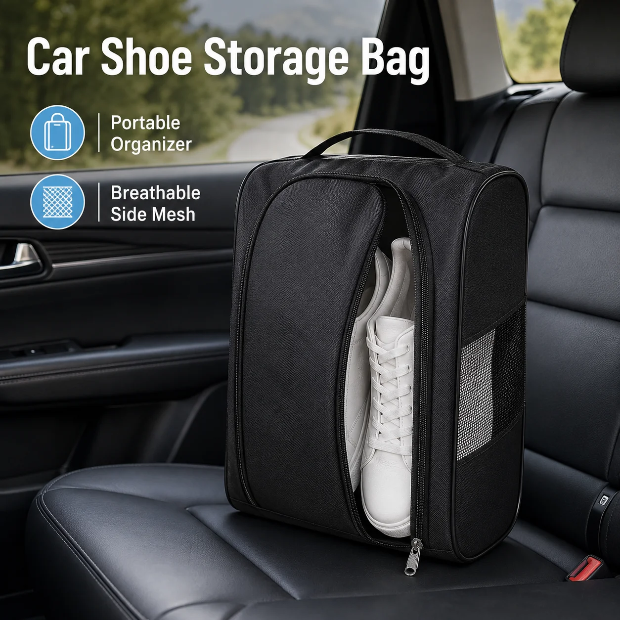 Portable Oxford Cloth Shoe Bag Breathable Golf Shoe Carrier Travel Organizer Dustproof Storage Handbag for Football Tennis
