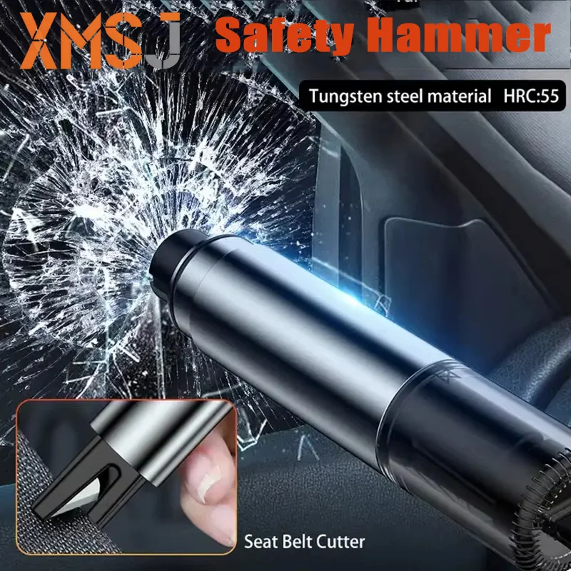 XMSJ Universal Car Safety Hammer For breaking windows/cutting seat belts Two in one Driving Escape Emergency Tool