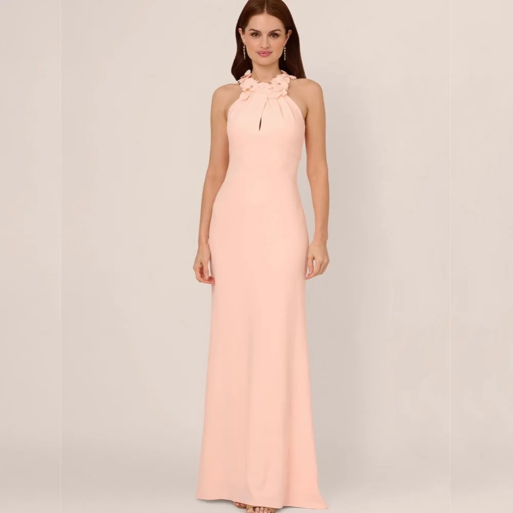 

Индивидуальные длинные платья из джерси в китайском стиле с цветочным принтом и лямкой на шее, индивидуальный случай, сложное соответствие