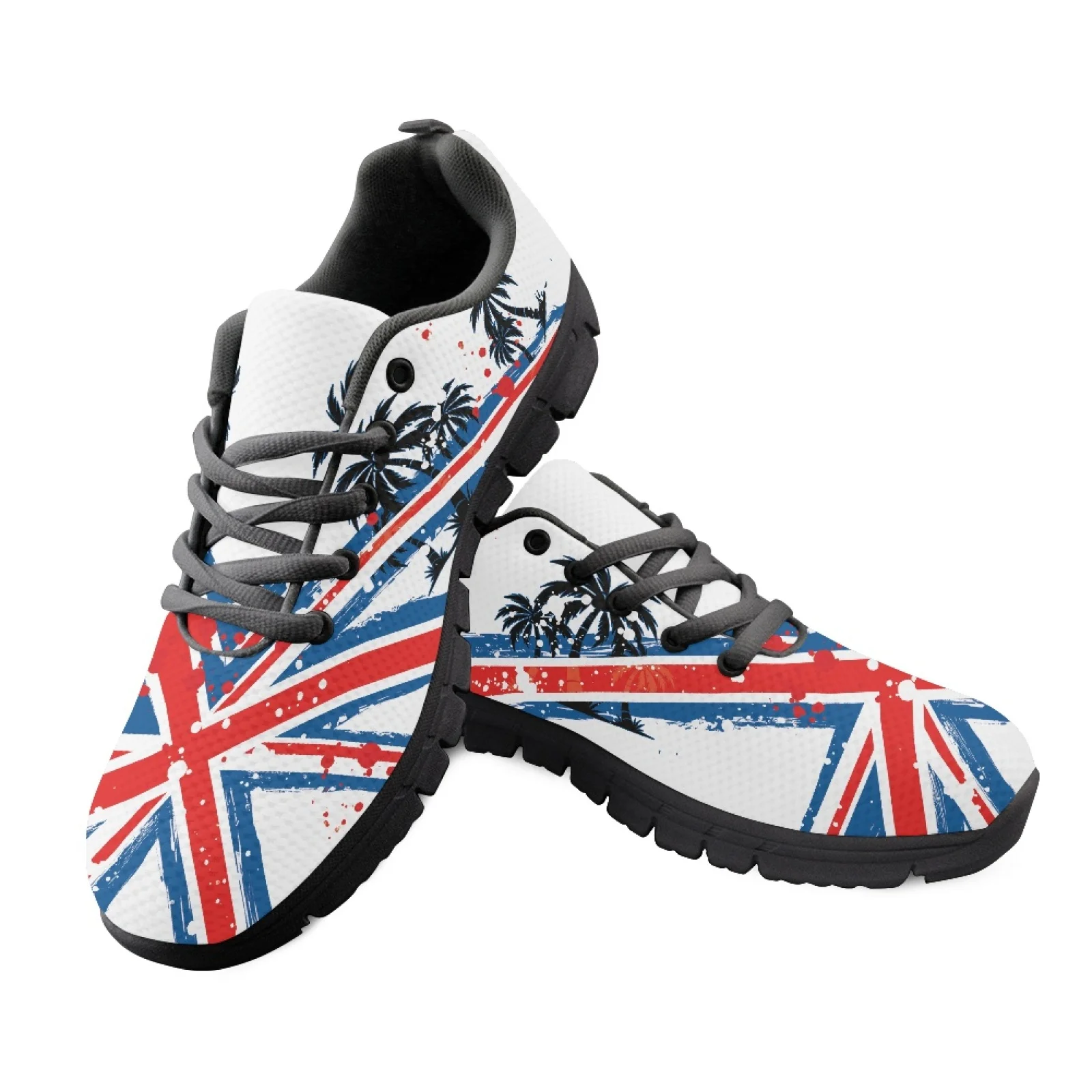 Coloranimal Palm Tree Flag Men Shoes for Nurses Standing All Day Non-Slip Breathable Medical Shoes for Outdoor