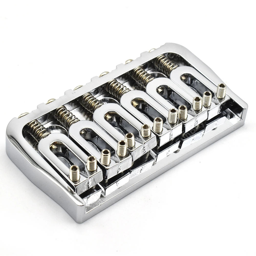 6 Strings Fixed Guitar Bridge Guitar Accessories Black Chrome  Electric  Guitar Bridge 72.8x38MM-10.6