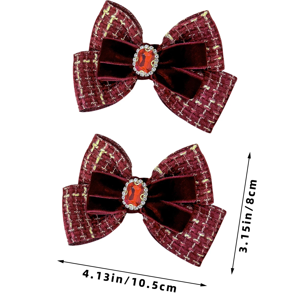 مشبك شعر على شكل فيونكة روبي مربعة على طراز المحكمة عبارة عن إكسسوار شعر مأدبة لطيف وأنيق وراقي للنساء #6