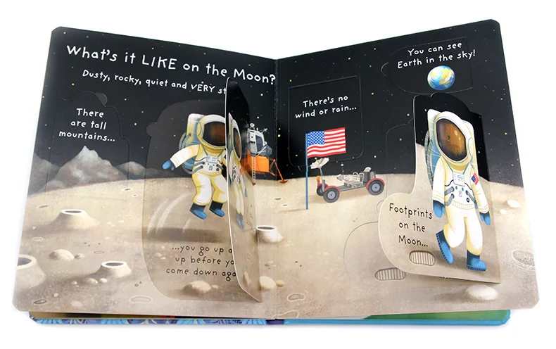 Usborne Lift The Flap Very First Questions and Answers What Is The Moon Baby 3D Flip Picture Card Board Books for Kids Learning