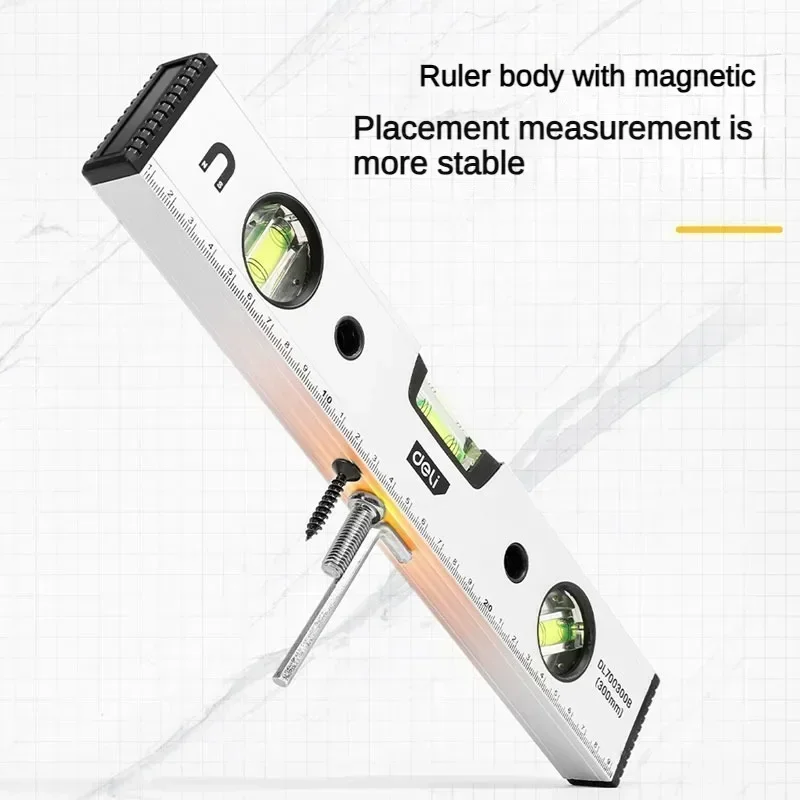 High Precision Spirit Level Magnetic Torpedo Level Tool with 3 Vials 30/40/50cm Aluminum Shockproof Bubble Level Measuring Tools