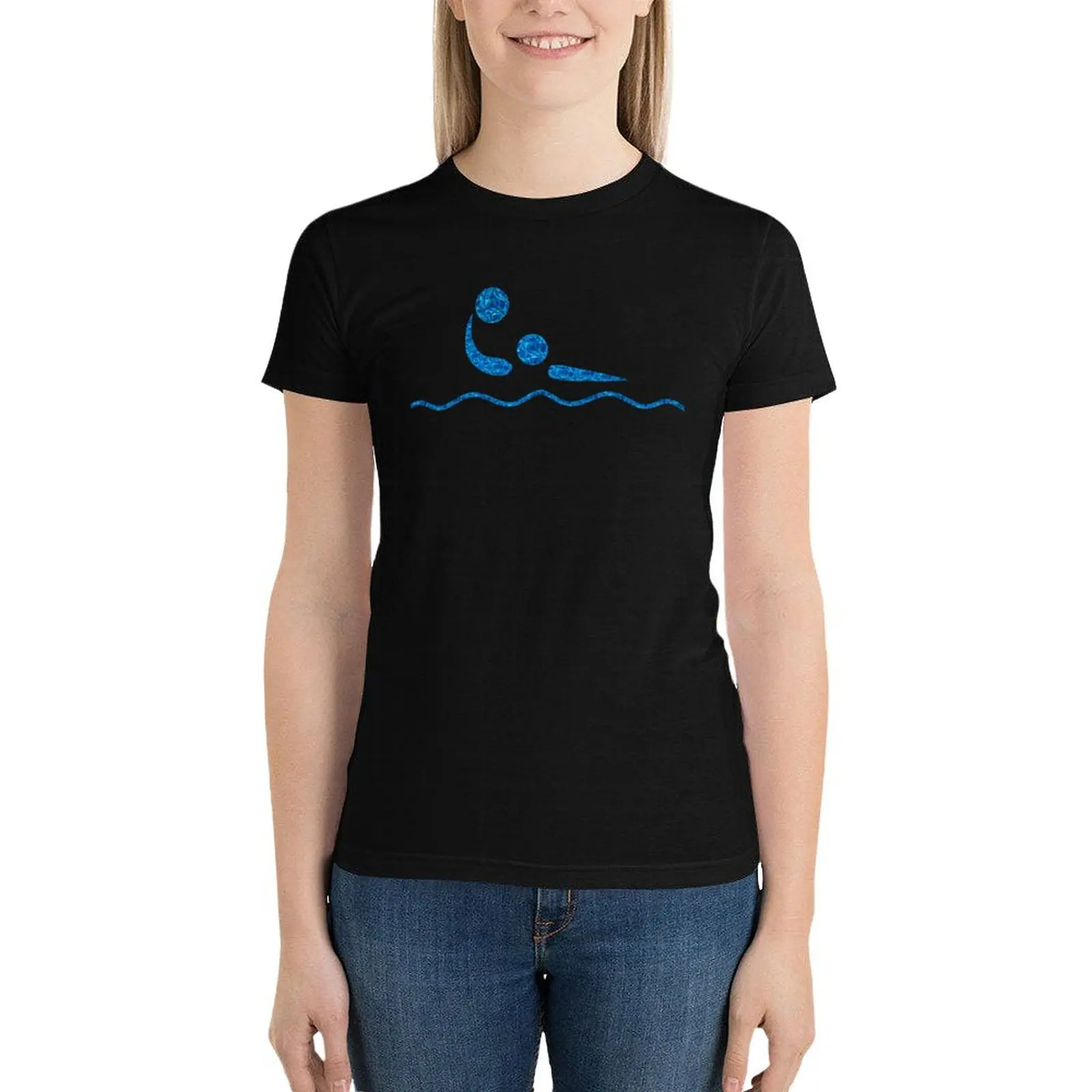 Water Polo Blues (on black) T-Shirt korean fashion Short sleeve tee cute clothes womans clothing