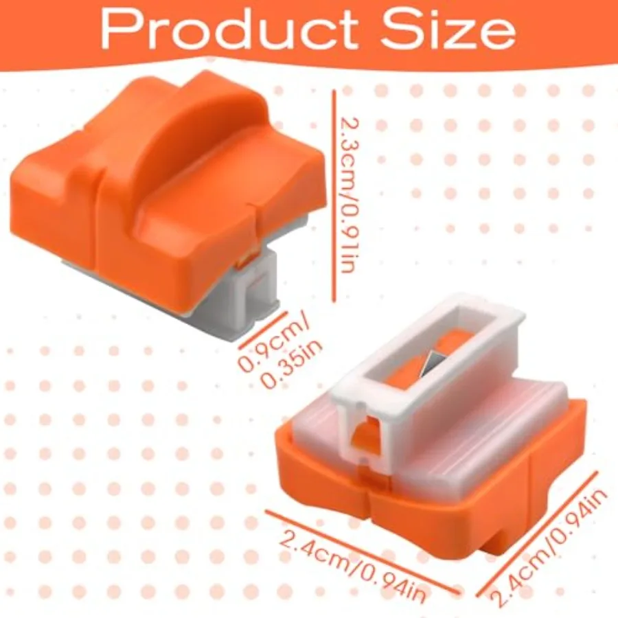 شفرة بديلة لقطع الورق مكونة من 8 قطع مع صندوق تخزين بلاستيكي لتصميم أدوات تشذيب الورق مقاس A4 A5 باللون البرتقالي #2