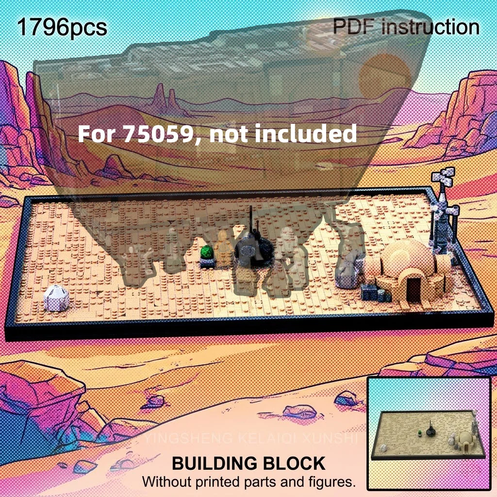 

Sand Dune Base Desert Planet Outpost Micro Landscape Sci Fi Settlement For 75059 Star Movie Stand MOC Block Model