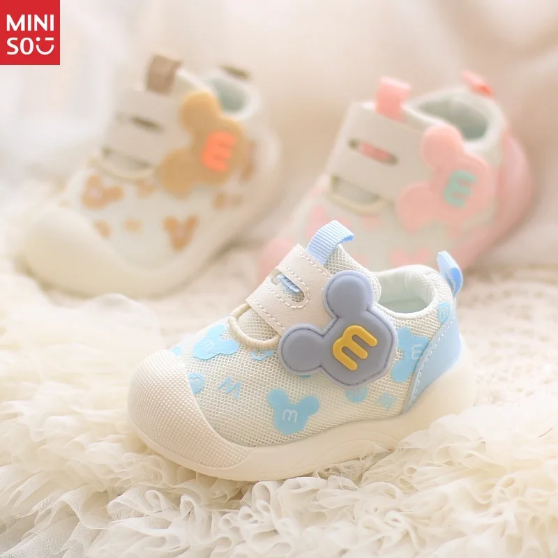 

Miniso Baby First Walkers Shoes Spring Autumn, Breathable Anti-Collision Sneakers