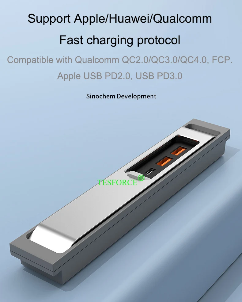 For Tesla Model 3/Y 2020-2023 Docking Station Intelligent 27W Quick Charger USB TYPE-C Shunt HUB ModelY Central Control Splitter