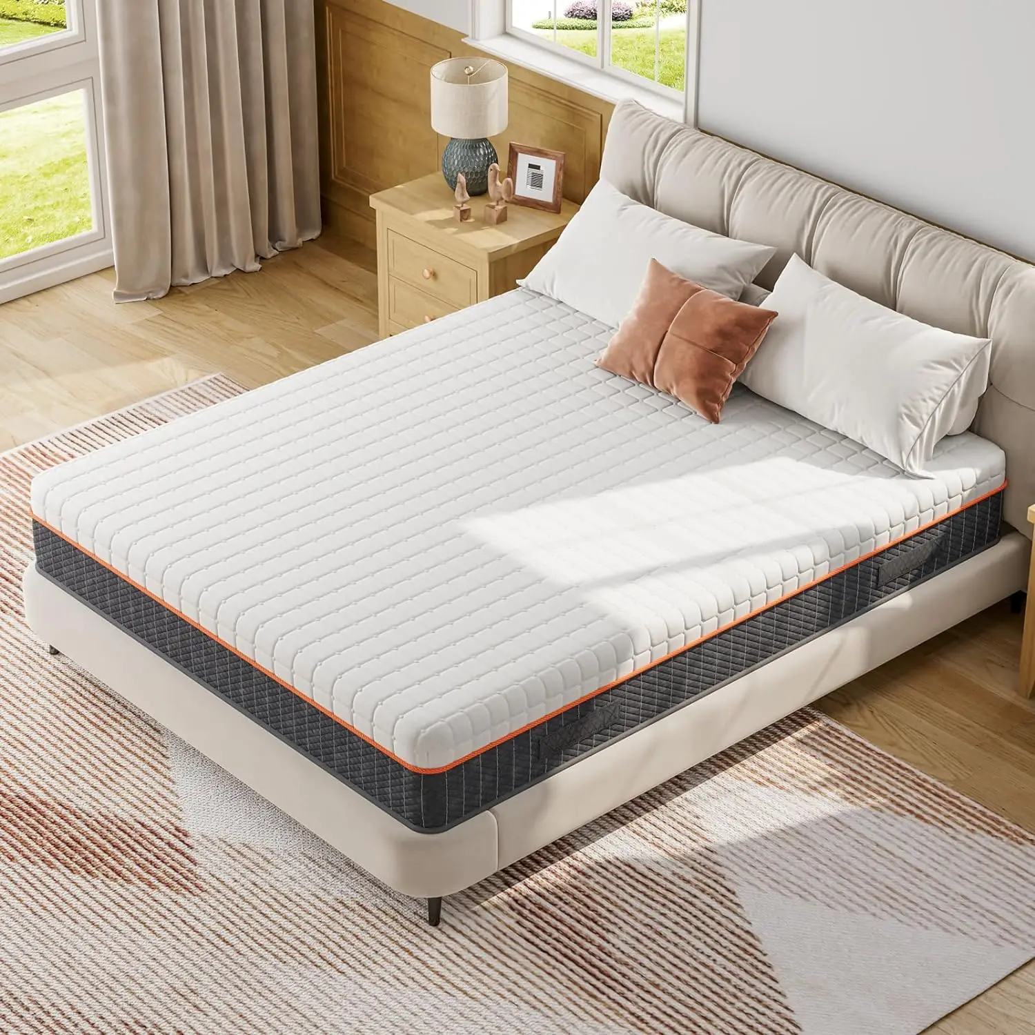 Matelas en mousse à mémoire de forme, matelas respirant pour un sommeil frais et un soulagement de la pression - Matelas moyen certifié CertiPUR-US