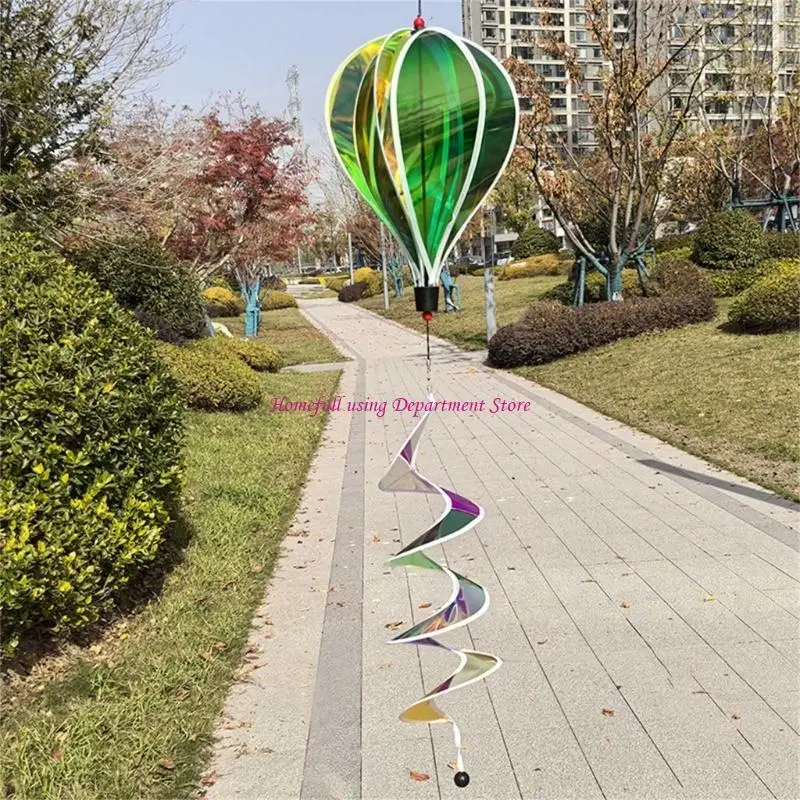 Dynamic Visual Rotating Hot Air Balloon Wind Spinner Suitable for Outdoor Decoration Creates Motion with Gentle