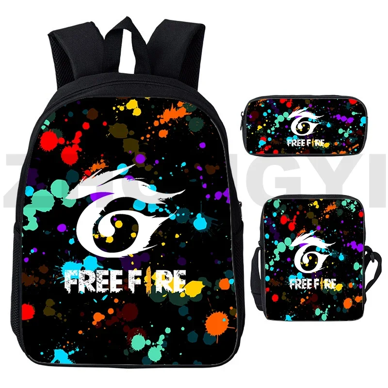 3 in 1 Free Fire Garena Teens Kids Schoolbag 3D Print Free Fire Game Backpack Vintage Canvas Bag for Women Funny Laptop Mochila