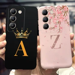 For Vivo Y100 5G Case V2327 Fashion A Z Letters Soft Phone Cases For Vivo Y 100 V30 Lite 5G V40 SE Cover Vivo T3 5G V2334 Fundas