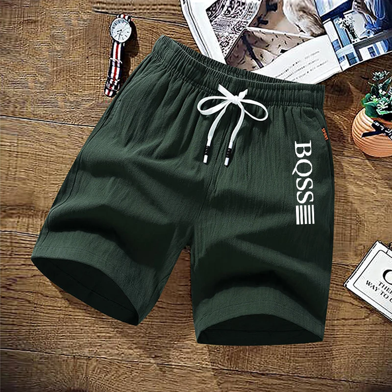 

Summer Shorts Men Solid Casual Shorts Men 100% Cotton Cargo Shorts Brand Beach Shorts Cotton Linen Boardshort Asia Size M-9XL