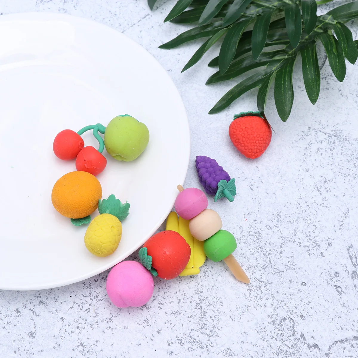 

10Pcs Kids Fruit Shaped Erasers Creative Classroom Supplies Adorable Novelty Erasers for Students