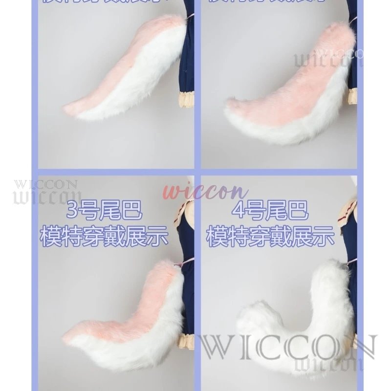 

Handmade Furry Fox Tail Girl Plush Cosplay Accessories Faux Fur Fox Tail Lolita Cosplay Animal Tails Halloween Party Kids Gift