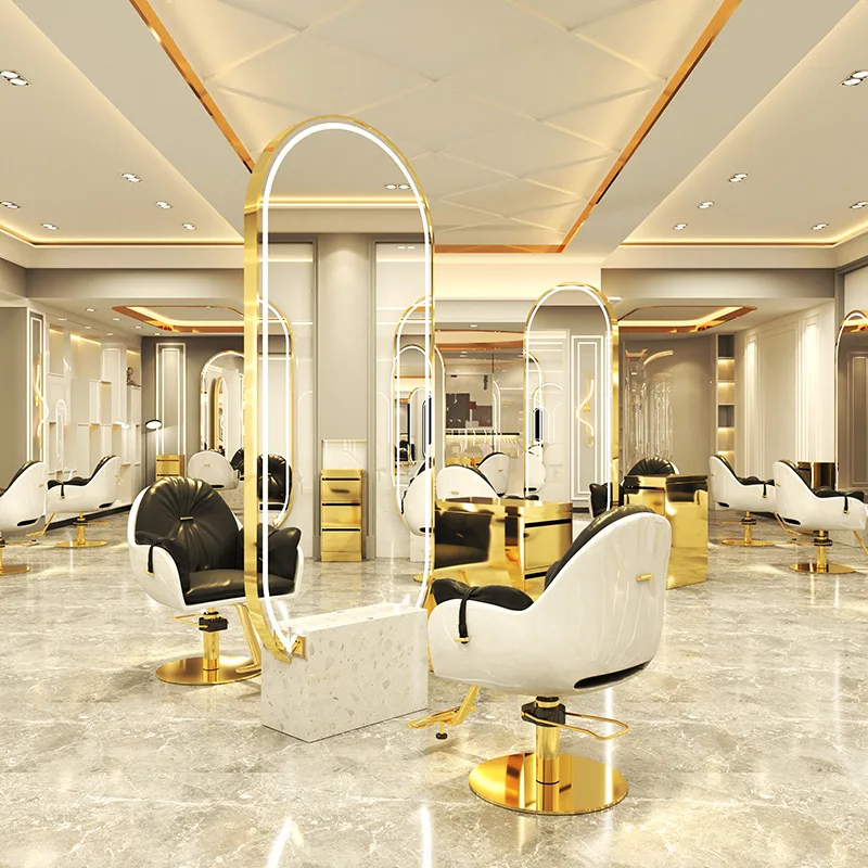 Mirror table single-sided hair cutting mirror barber shop mirror hair salon special double-sided full body floor mirror