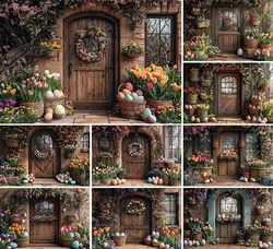 Mehofond Photography Background Spring Easter Arch Door Flowers Eggs Kids Birthday Party Portrait Decor Backdrop Photo Studio
