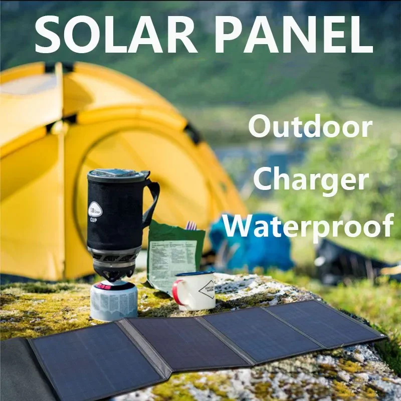 100W Foldable Solar Panel Bag Portable Dual USB + DC Output Solar Charger Outdoor Solar Power Bank for Mobile Power Generator