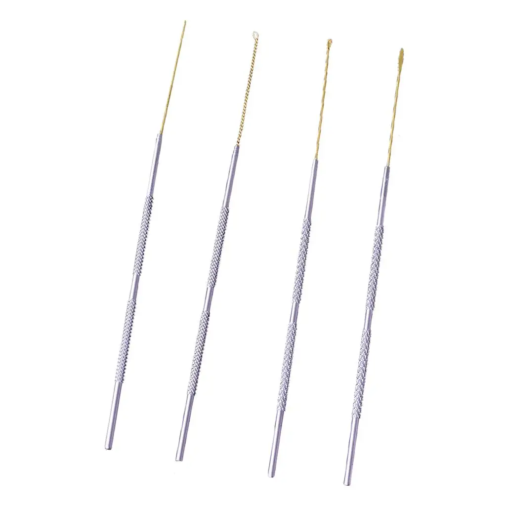4x Anti Slip Stainless Steel Ear Pick Wax Curette Picker Earwax Remover Set - Image 2