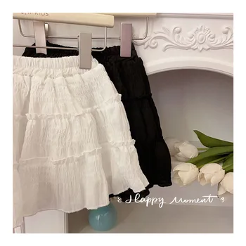 Toddler Girls Layered Lace Skirt 3 Summer New Elastic Waist Layered Toddler Girls Short Skirt Kids Cute Solid Color Shorts Children Lace Cake SKirts 3