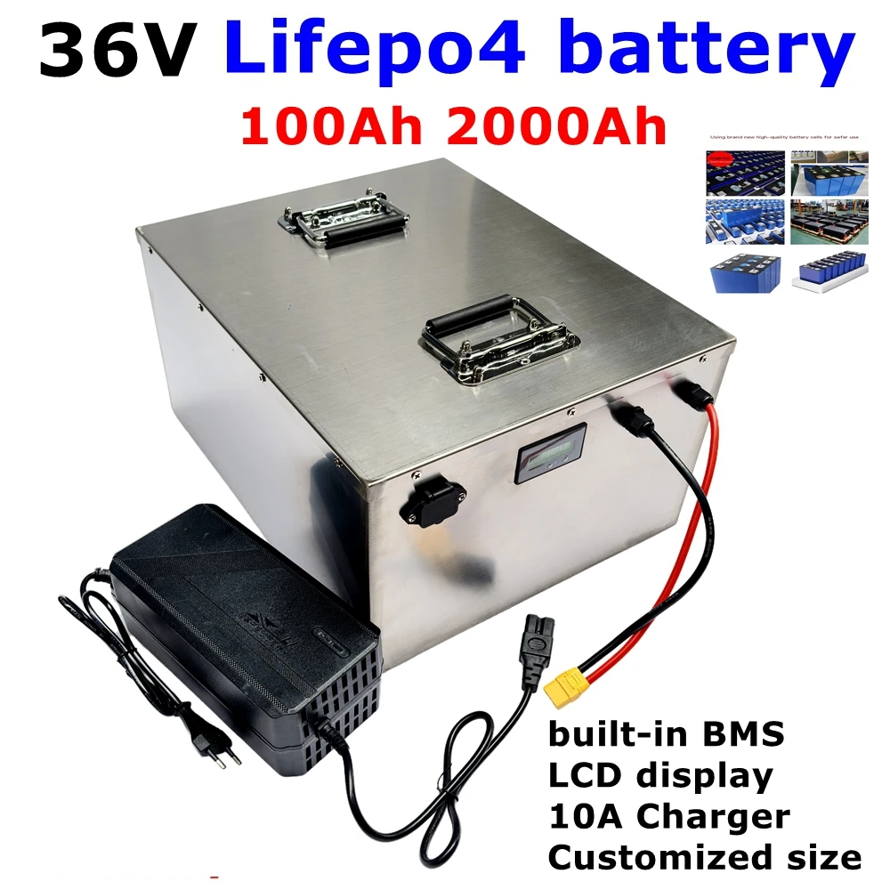 LT-36V 100Ah 200Ah Batterie Trotinette Electrique Lifepo4 Battery for Travel Trailers Boat Trolling Motors Yachts Motorhomes.