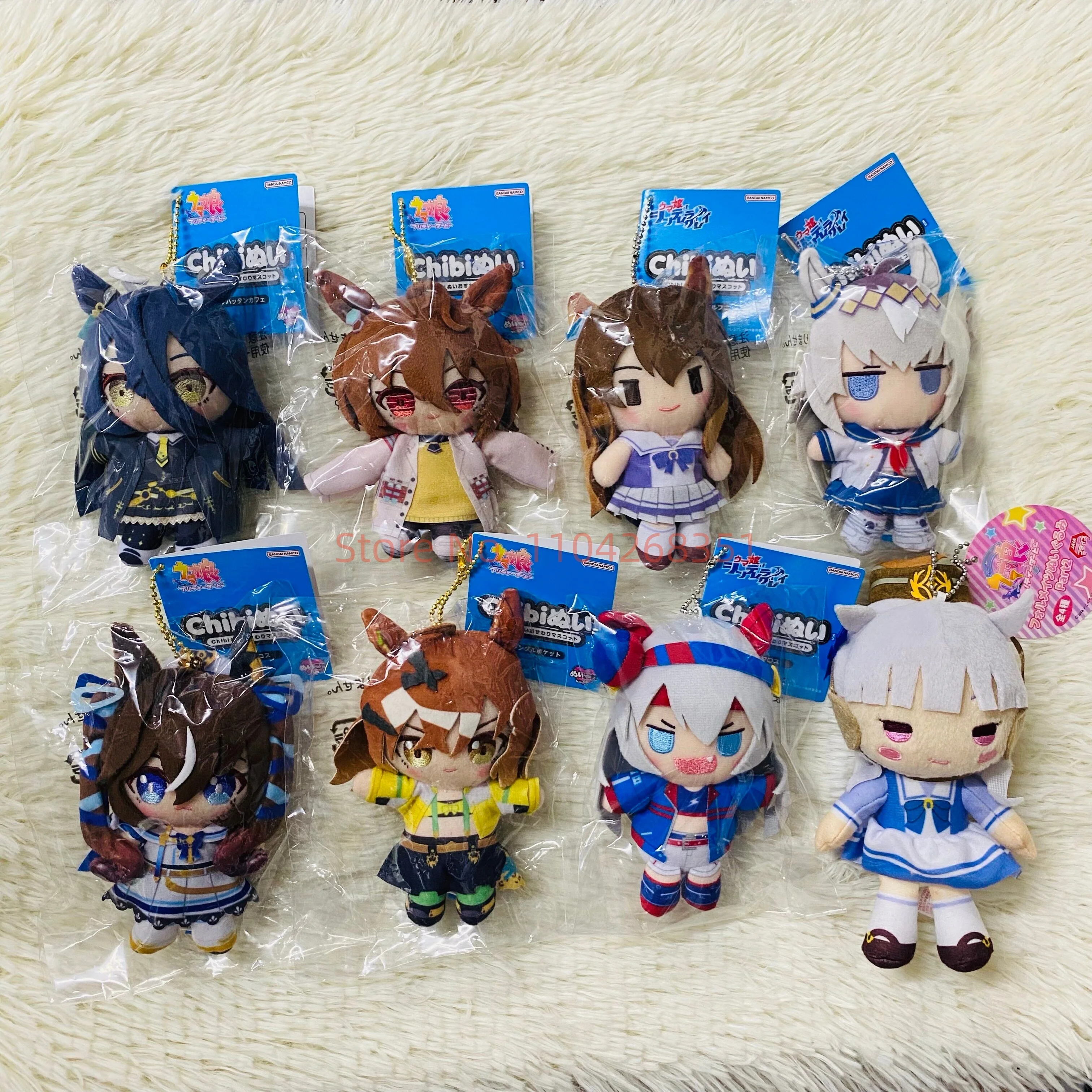 

Original BANDAI Umamusume Oguri Cap Tamamo Cross 10cm Cartoon Anime Figure Cute Model Plush Doll Pendant Collection Toy Gift