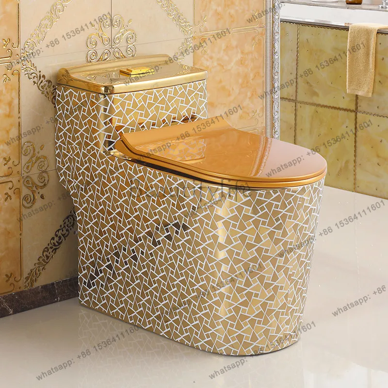 Personalized local tyrant gold flush toilet creative European color toilet deodorant ceramic silent siphon toilet