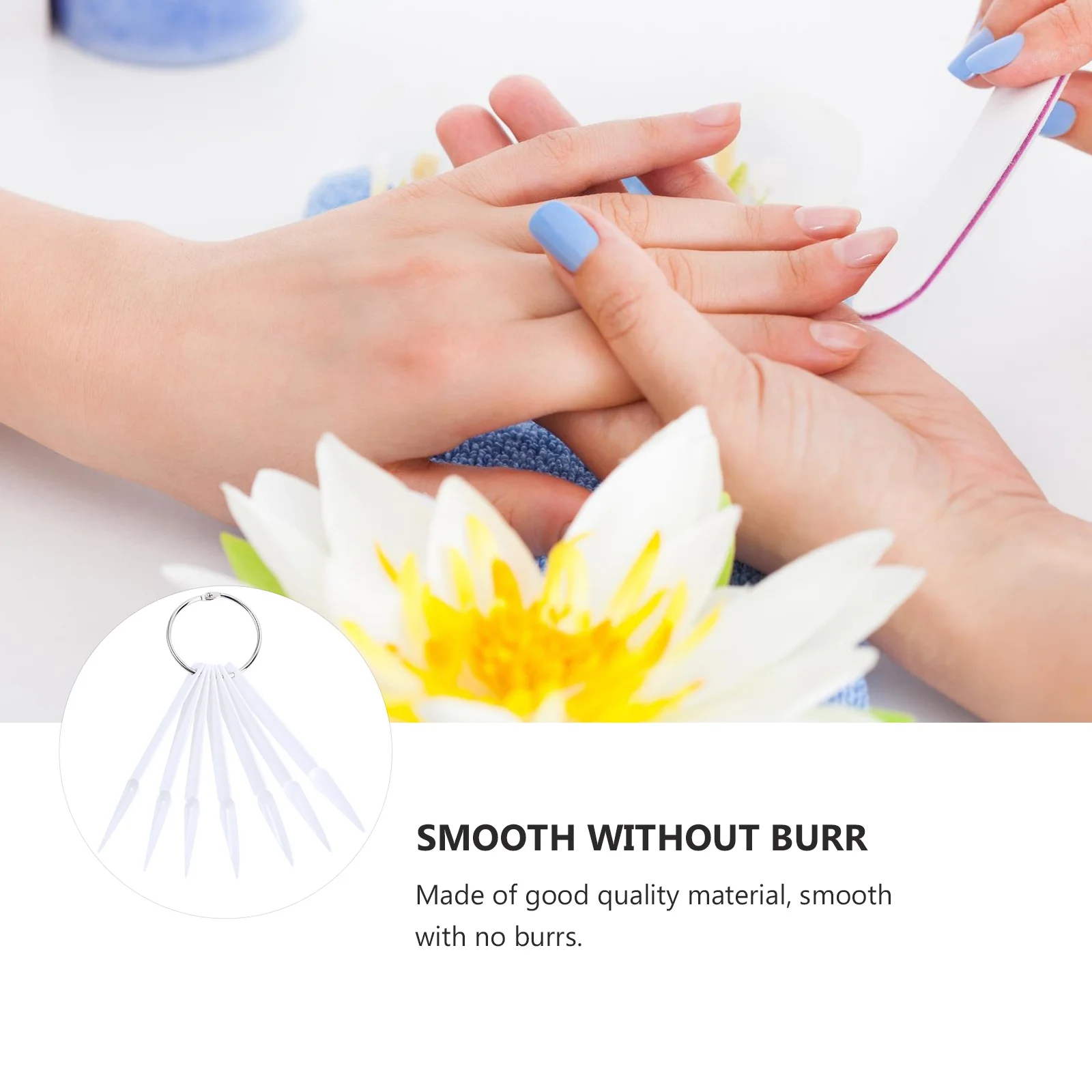 

100Pcs Nail Practice Tips Fan Shaped White Display Boards Manicure Nail Art Color Palette Easy to Reorder Practice Chart