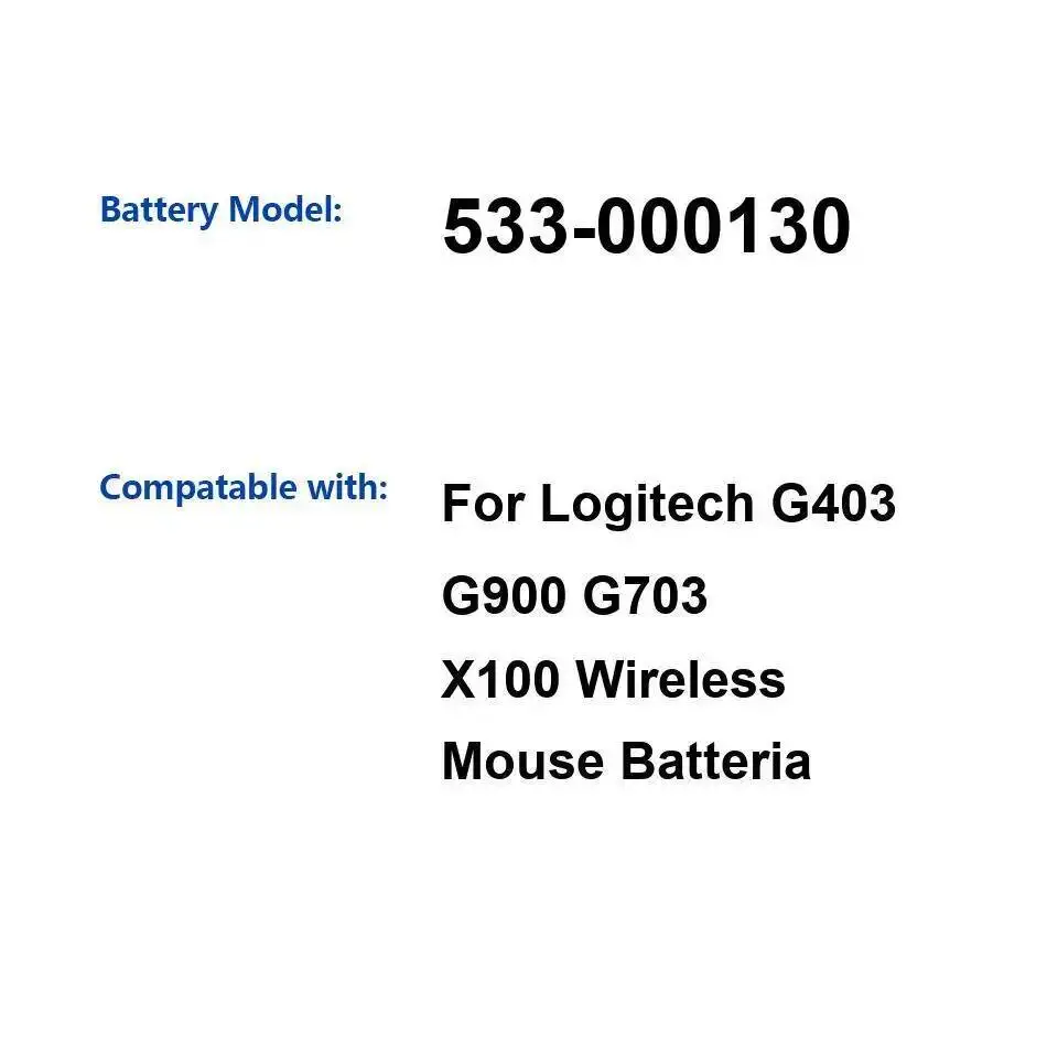 البطارية 533- 000018   533- 000069   240mAh-3000mAh ل لوجيتك G435 G930 G733 G913 G913TKL G403 G900 G703 X100 UE3500 UE4500 UE3100