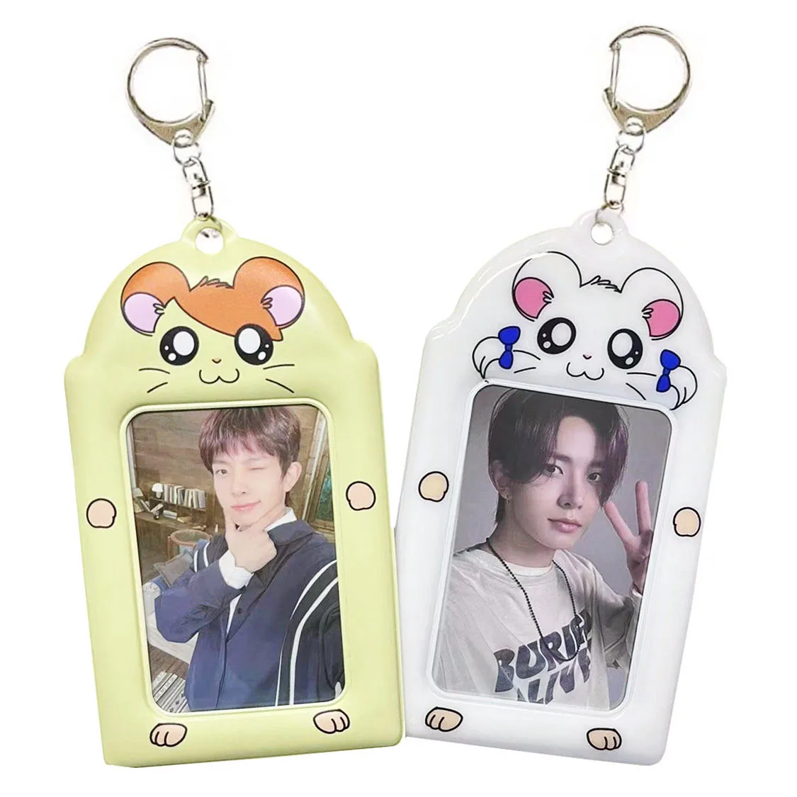 Hamtaro Bijou Hamster ID Card Holder Case Kiiroitori Chick Kawaii Cute Idol Photo Display Pass Case Bag Keychain