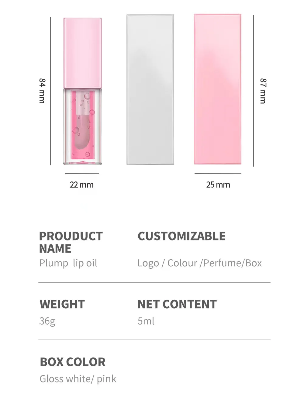 Private Label Clear Lipgloss Full Color Makeup Plumping  Custom Lip Oil Moisturizing Waterproof Lasting Lip Gloss Cosmetics