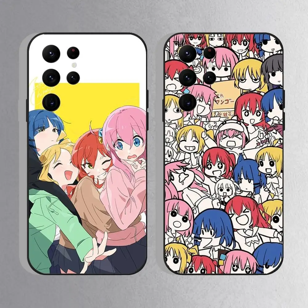 

Bocchi the Rock Hitori Phone Case For Samsung S25,S24 Ultra,S20,S30 plus,S22 plus,S23,S30 Ultra 5G Silicone Black Shell