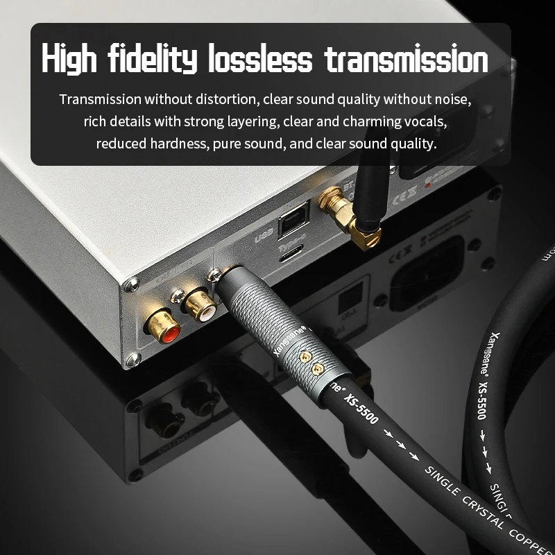 Xangsane 6N OCC HiFi coaxial audio cable gold-plated plug 75 O rca cable output SPDIF digital decoding TV amplifier