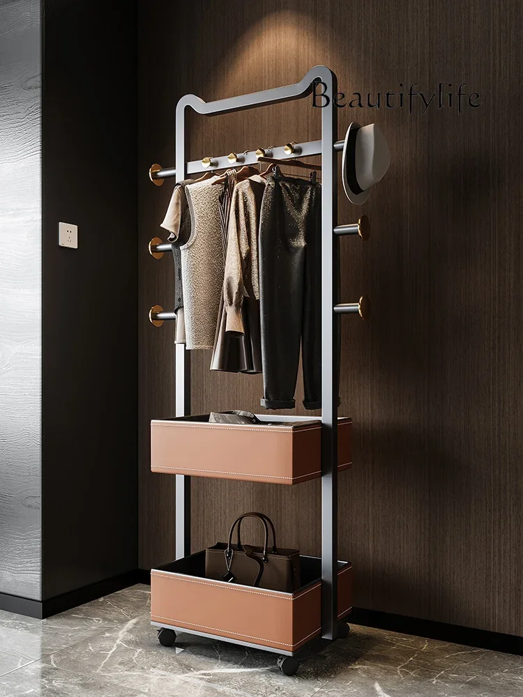 

muebles para hogar Minimalist coat rack Bedroom removable saddle leather rack Multifunctional floor storage hanger