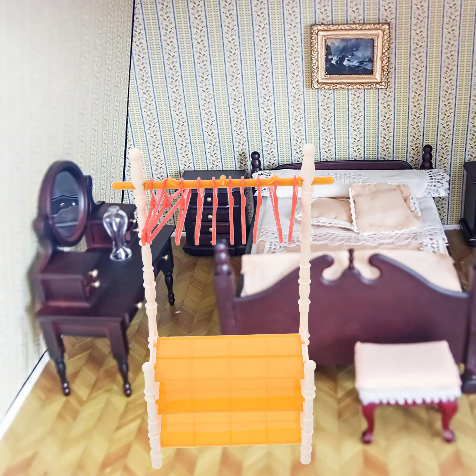 

2 комплекта миниатюрных вешалок для одежды из высококачественного АБС-пластика, идеально подходят для декора комнаты и организации пространства.