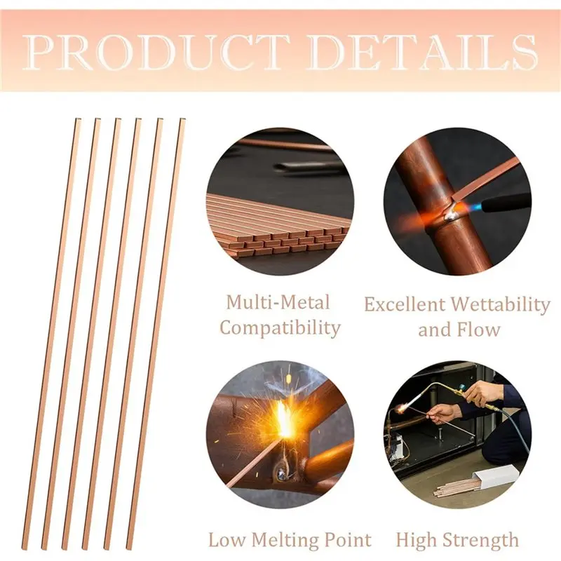 GIGI 160 Sticks 15% Silver Brazing Rods - Flat Phos Copper Welding Rods For HVAC, Air Conditioner, Solder Brazing Alloy 25Cm