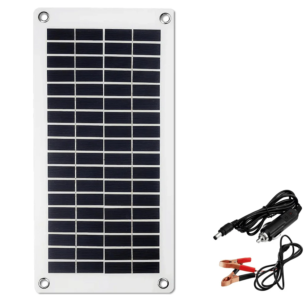 15W-30W Solar Panel 12V Car Motorcycle Battery Charger DC18V Output Outdoor Portable Photovoltaic Cells Semi-Flexible PV Plate