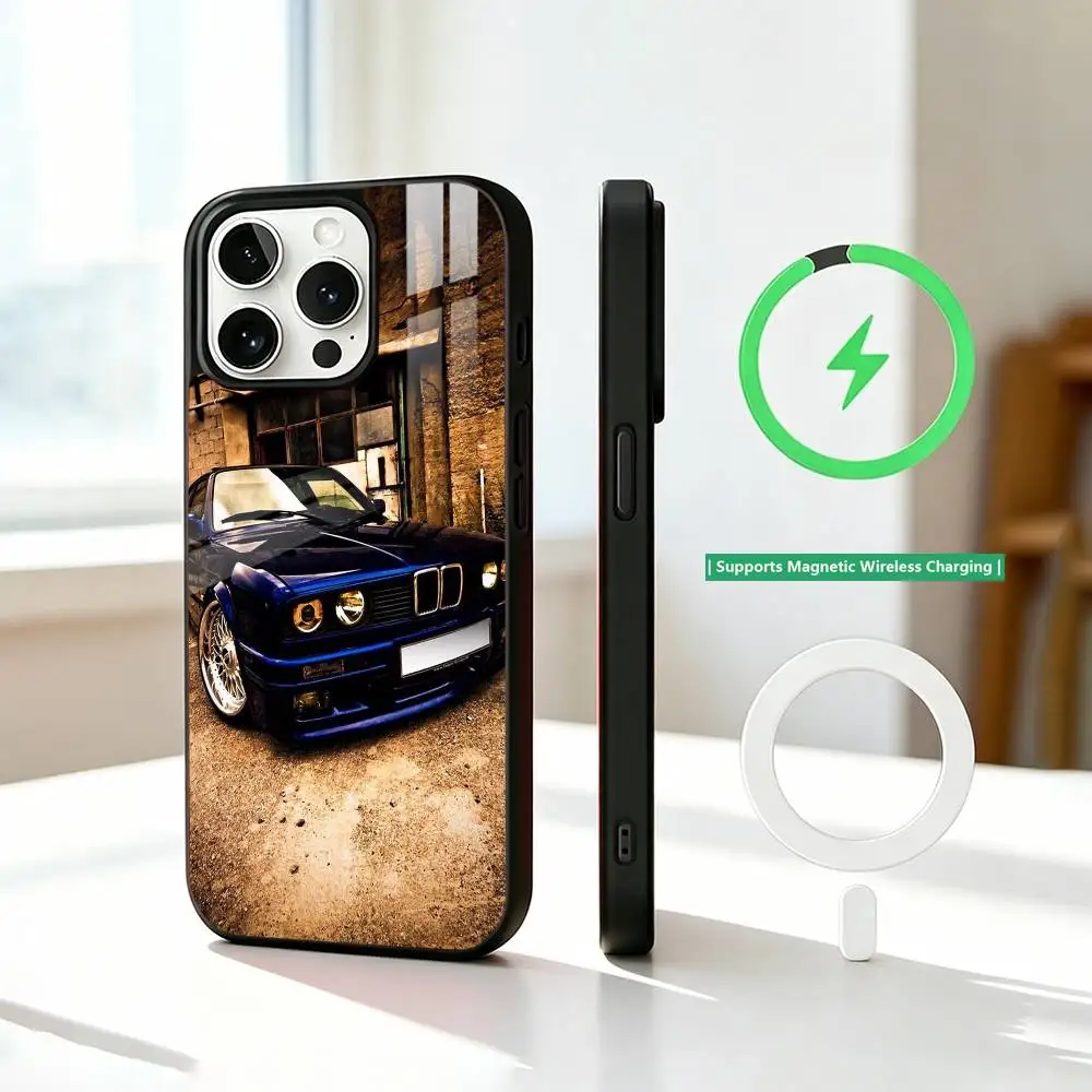 Cool E-E30 Car   Phone Case For iPhone17,16,15,14,13,12,11 Plus,Pro Supports Magnetic Wireless Charging