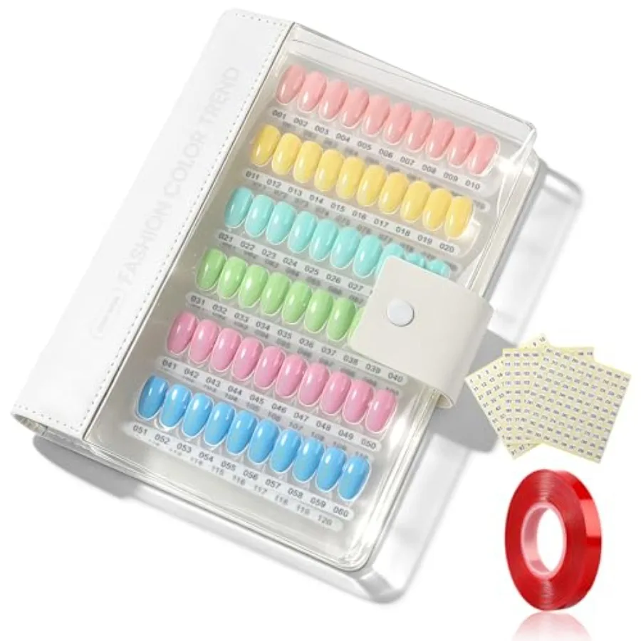 

Каталог образцов лаков для ногтей на 240 цветов из искусственной кожи, книга-дисплей для демонстрации цветов лаков с 250 типсами для ногтей, прозрачная лента 3M, мини-пилочка для ногтей