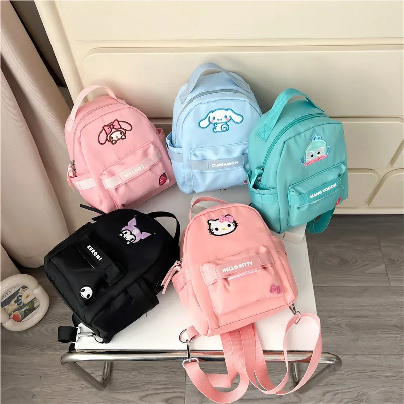 Sanrio Hello Kitty Cute Sweet Student School Bag Kulomi Cartoon Print Fresh Simple Ugly Fish Leisure Travel Backpack