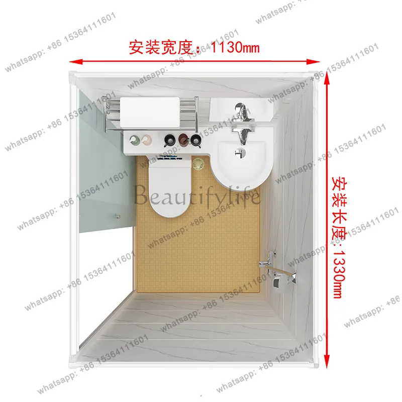 Shower room overall combination bathroom household hotel toilet wet and dry separation mobile integrated bathroom