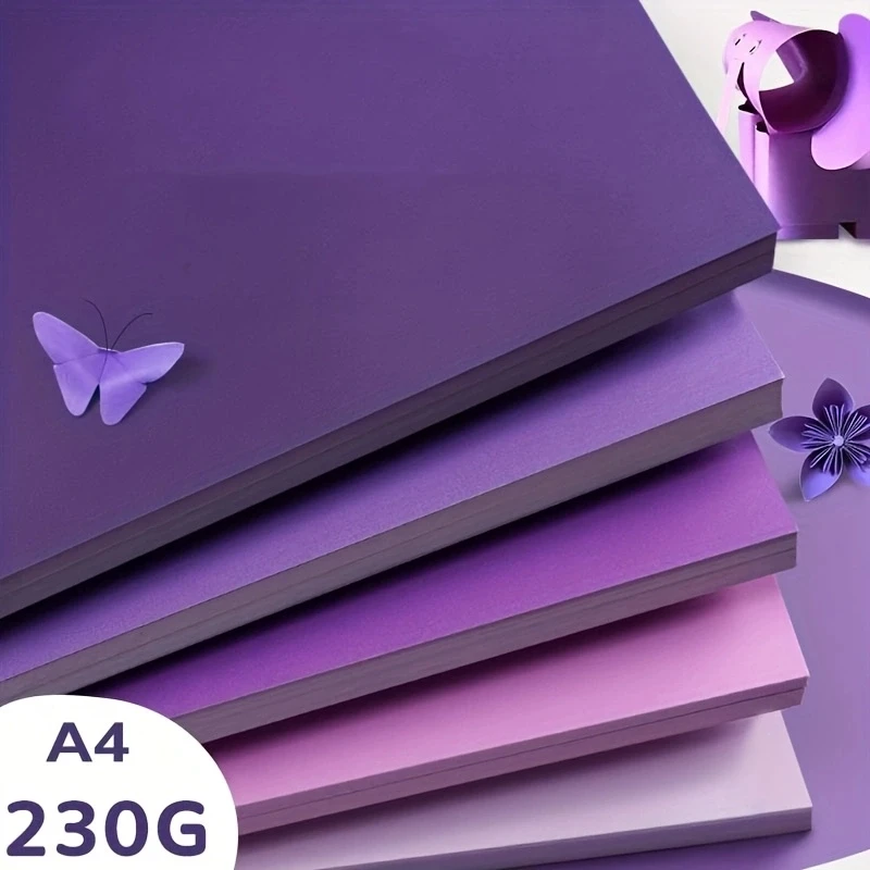 15 Sheets Assorted Purple Cardstock Printable A4 Color Paper 230gsm Suitable for Scrapbooking Card Making DIY Art Craft Supplies