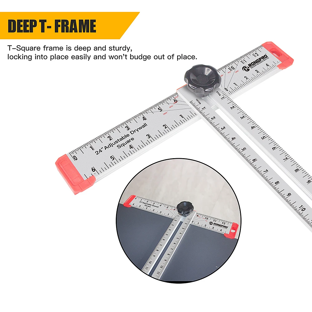 Rongpro T Type Metric Scribe Multi Tool Woodworking Ruler Measurement Drawing Tool Multi Angle Aluminum Profile For Tile DIY