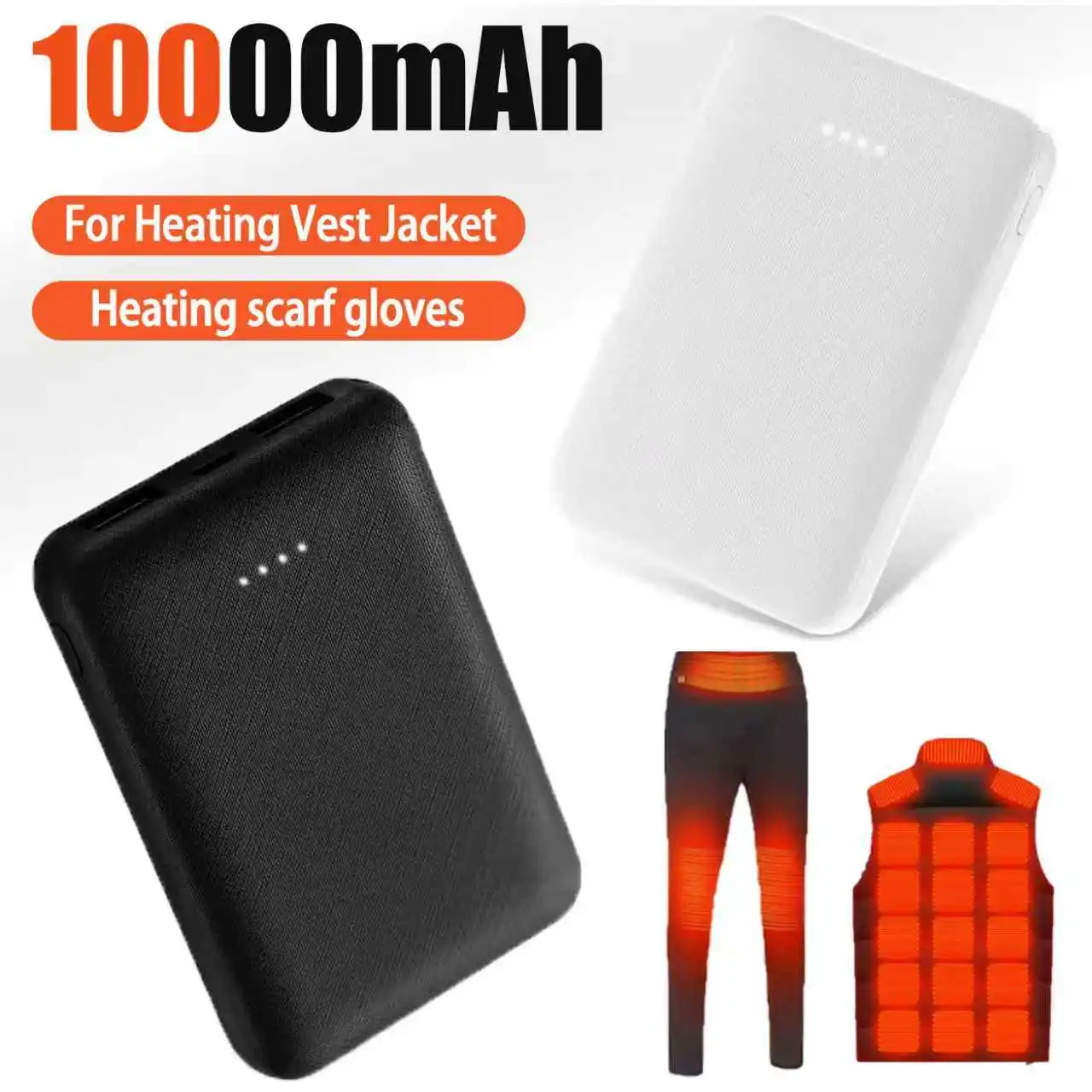 10000mAh Power Bank  Ultra-thin Mini Heating Portable External Battery Pack For Heating Vest Jacket 2026 New