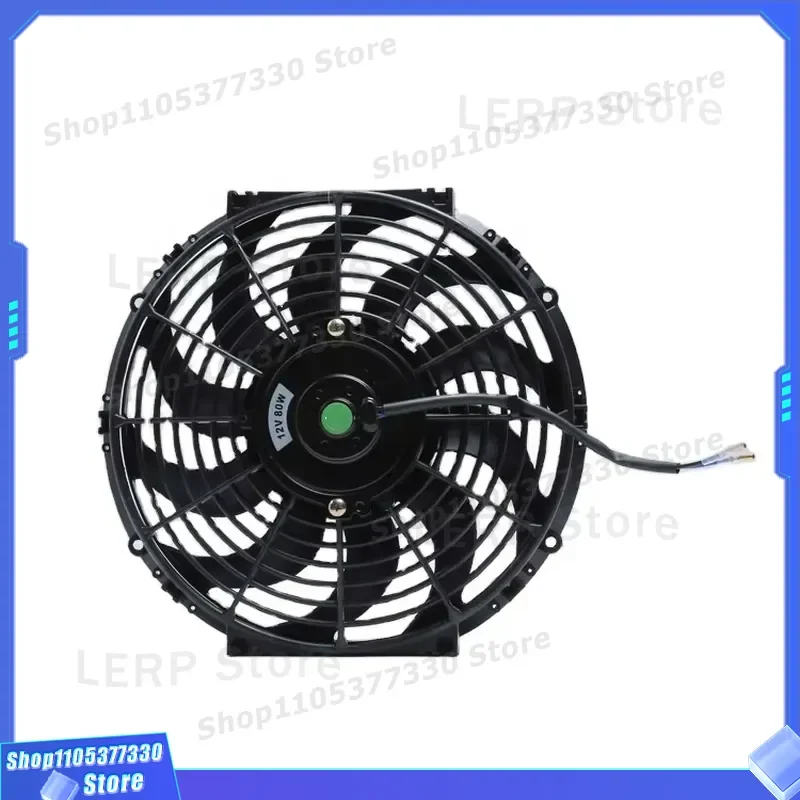 12 Inch 80W 12V DC Axial Cooling Fan High Volume Radiator Condenser Blower for Automotive Car Truck Vehicle Engine Heat
