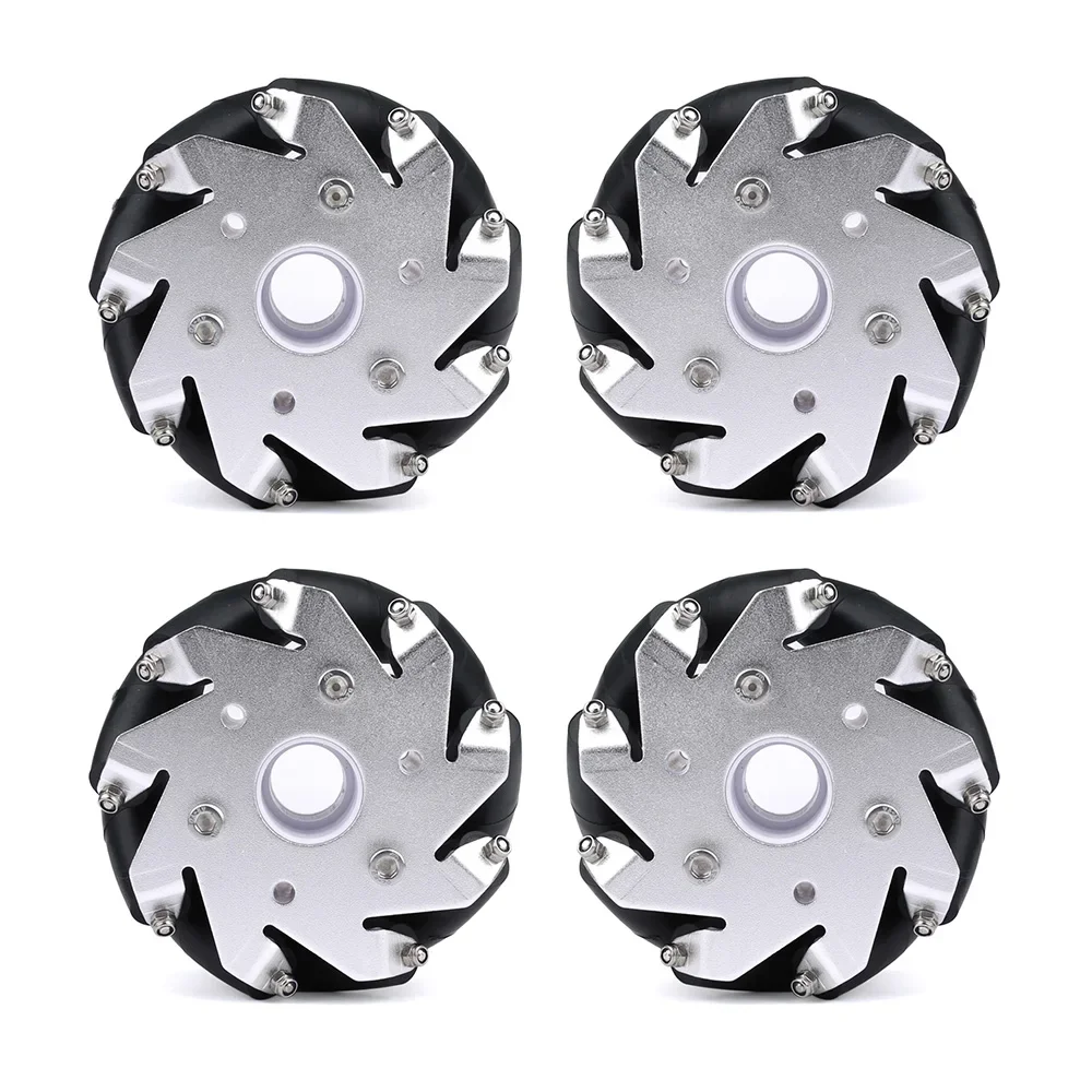 4pcs 60-127mm Mecanum Wheels Omnidirectional for ROS Robot AGV Smart Car, Aluminum Hub PU Tread with Screws
