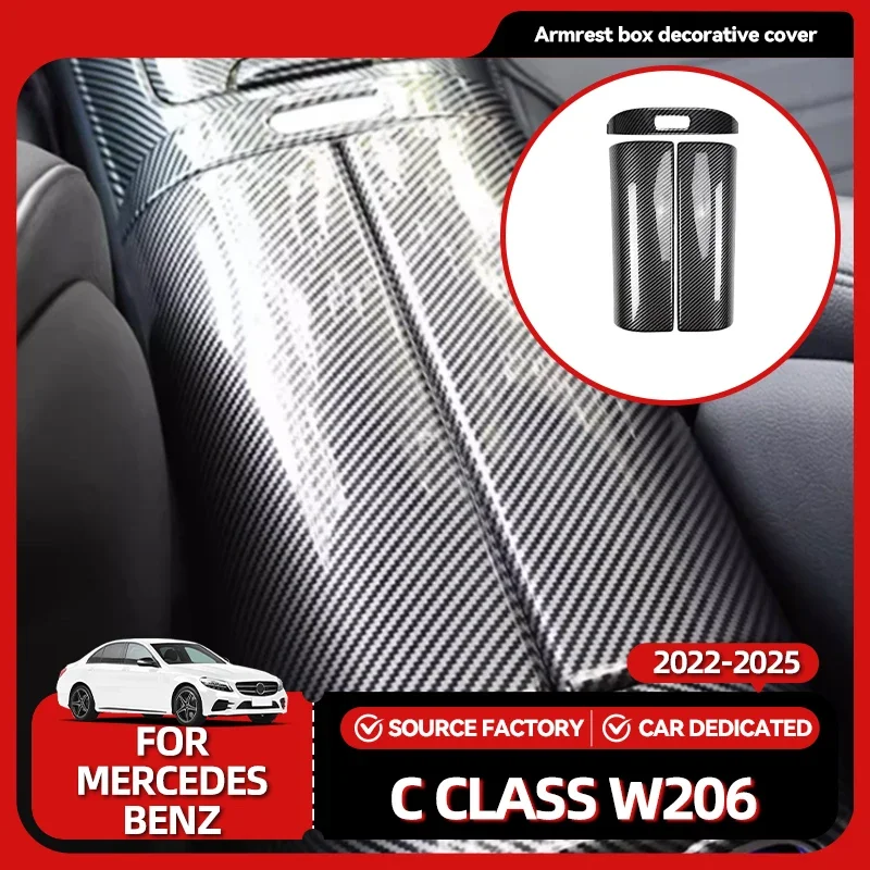 

Лидер продаж, молдинги для автомобиля, подлокотник, панель, подлокотник, декоративная крышка, АБС-пластик, углеродное волокно для Mercedes Benz C Class W206