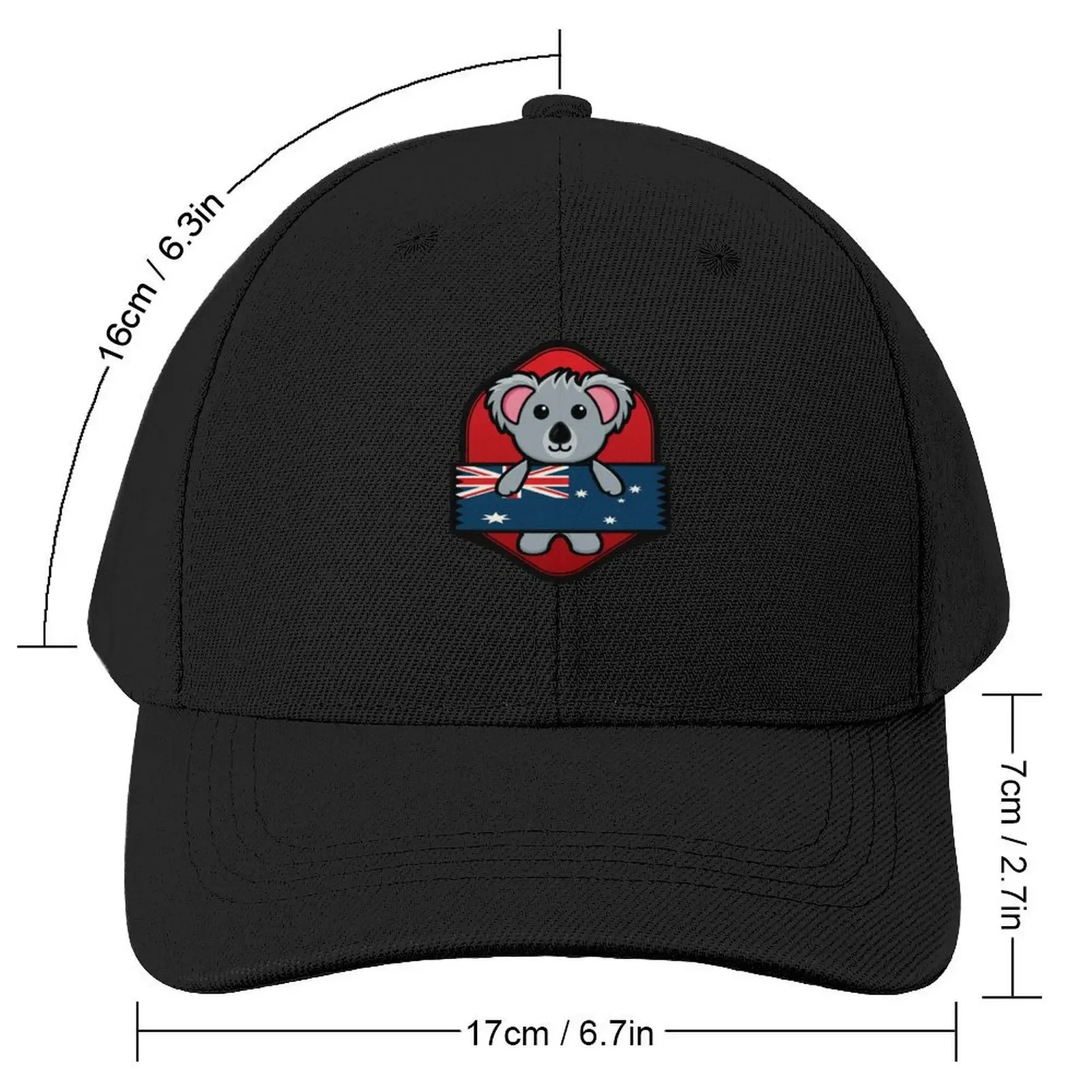 Australian Koala on australia flag Baseball Cap Luxury Brand Hat Beach Sun Hats For Women Men's