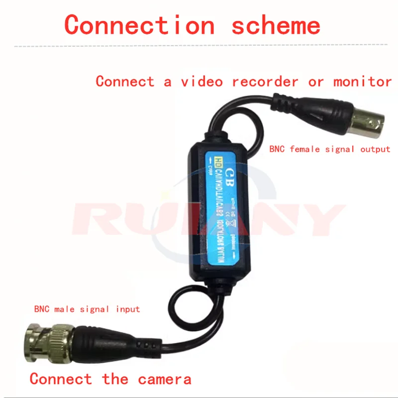 Surveillance video jammer HDCVI/AHD/TVI/CVBS camera filter ground loop isolator